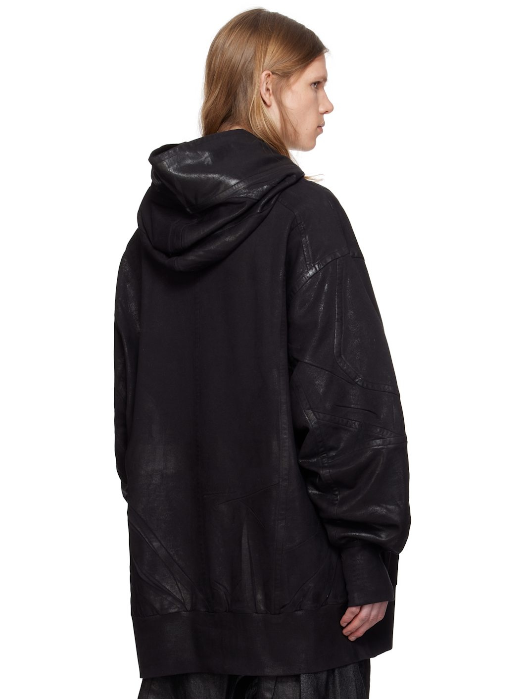 Black Coated Ilium Hoodie - 3