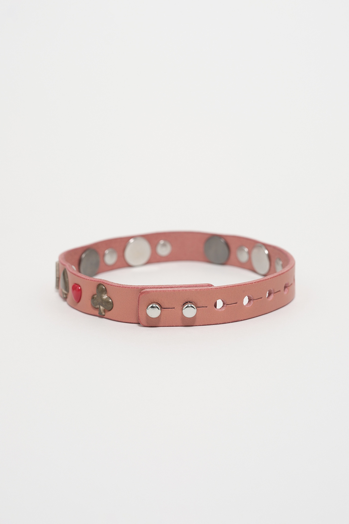 2 cm Card Deck Choker Tasty Pink Leather - 3