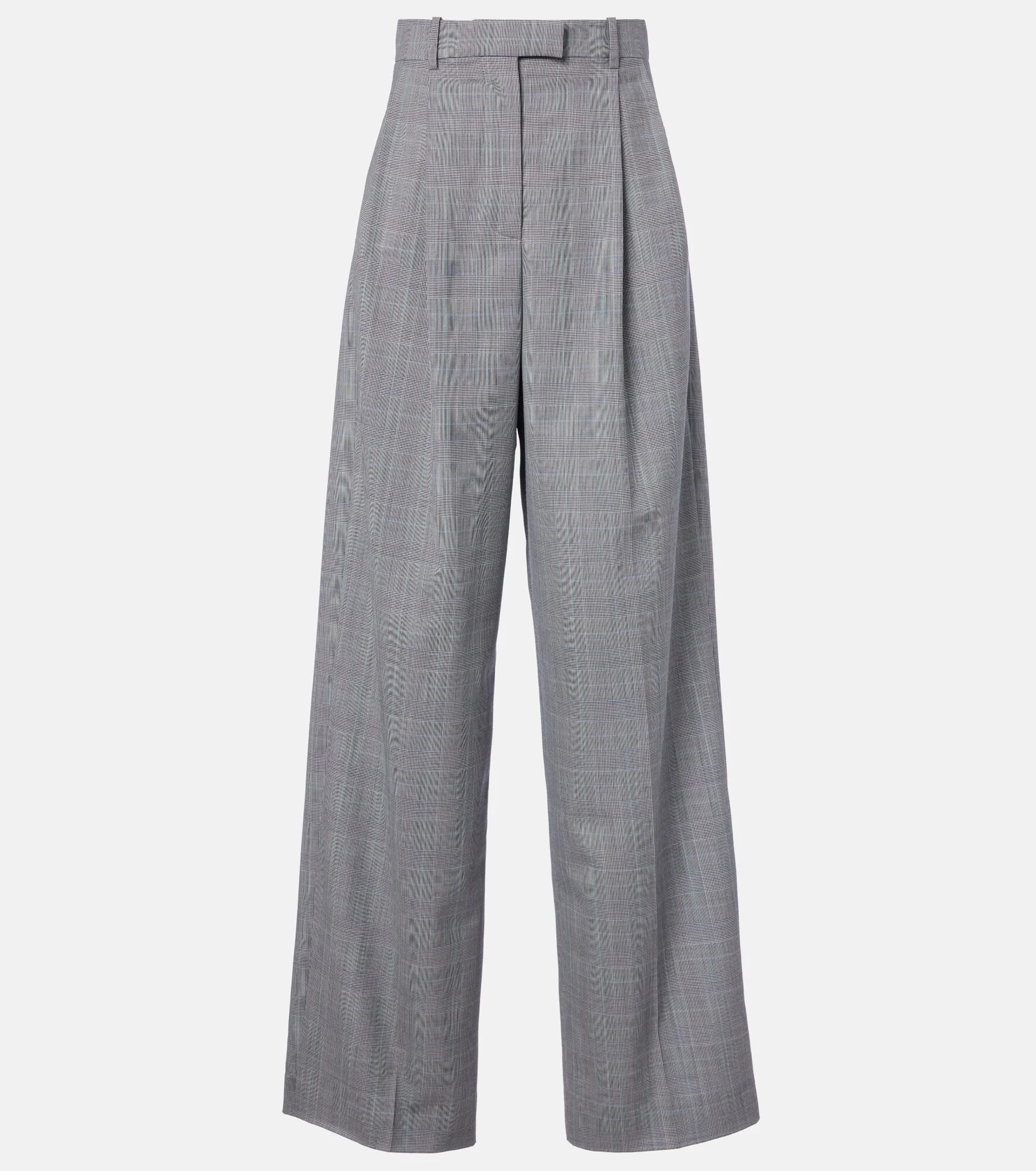 Checked wool wide-leg pants - 1