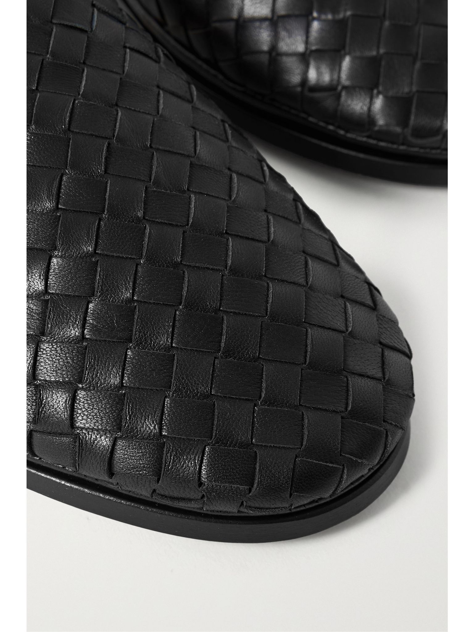 Intrecciato leather slippers Black - 4