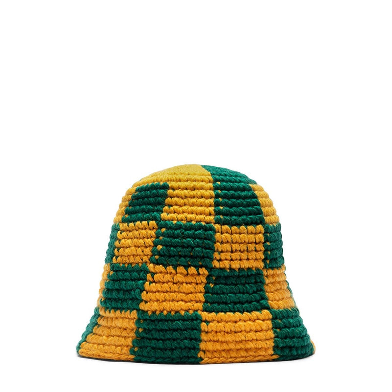 CHECKER KNIT BUCKET HAT 1