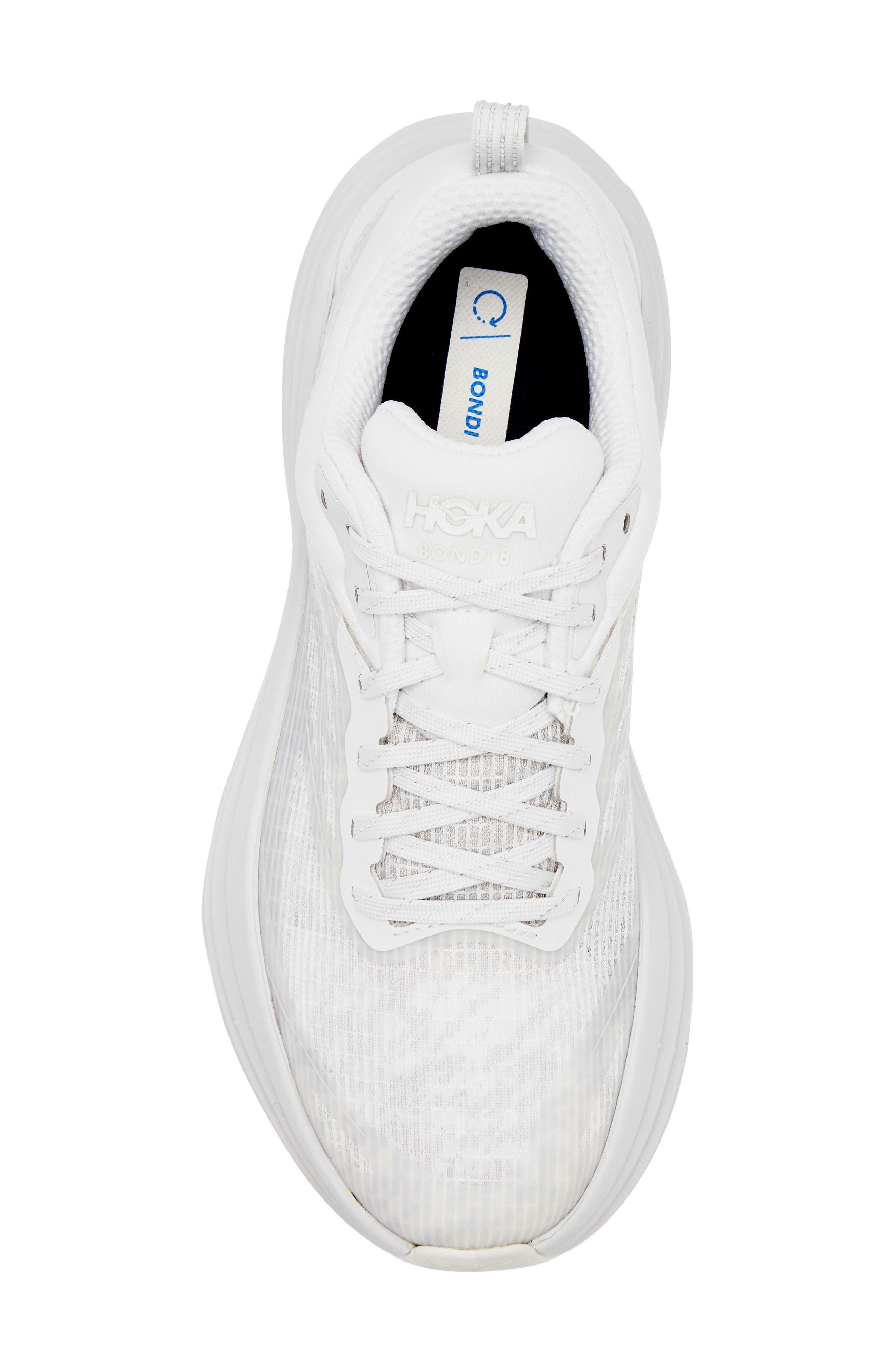HOKA Bondi 8 Caged Sneaker in White /Cosmic Grey at Nordstrom - 5