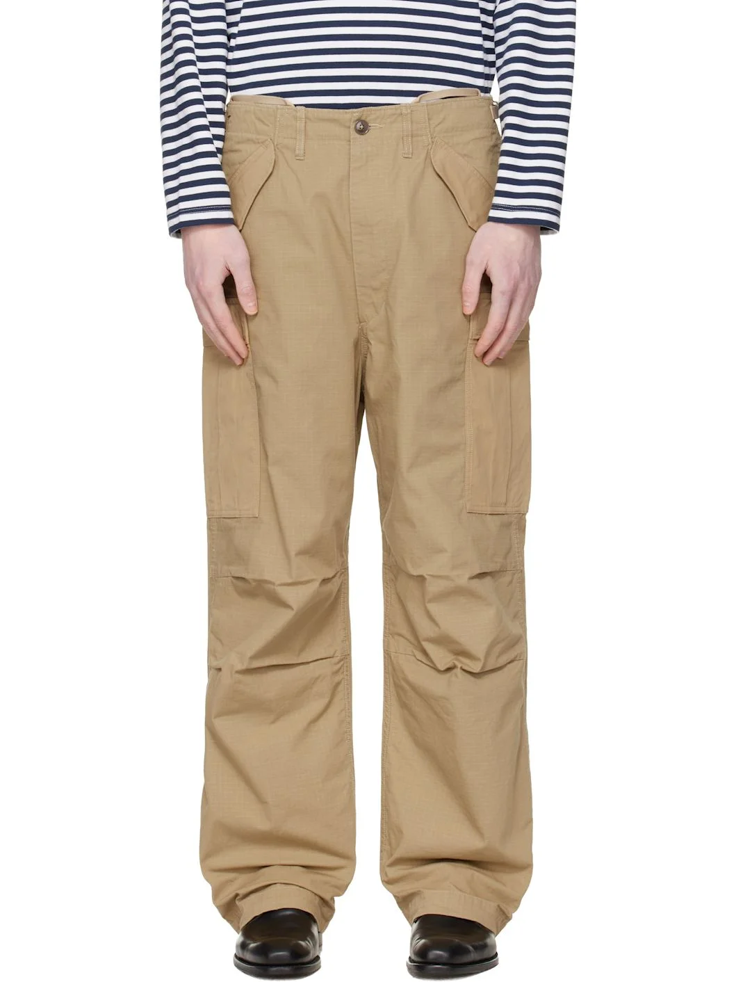 Beige Ripstop Cargo Pants - 1