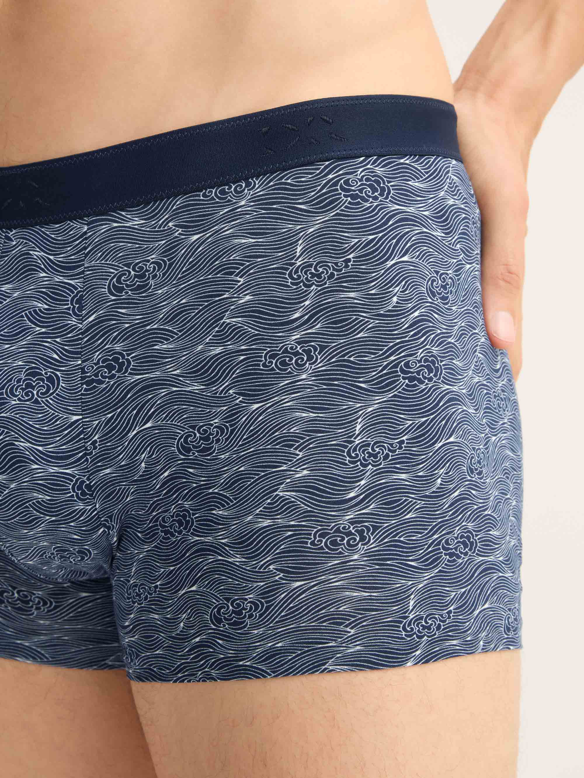 Men's Boxer Briefs Cotton Navy Blue Night Sky Print - 5