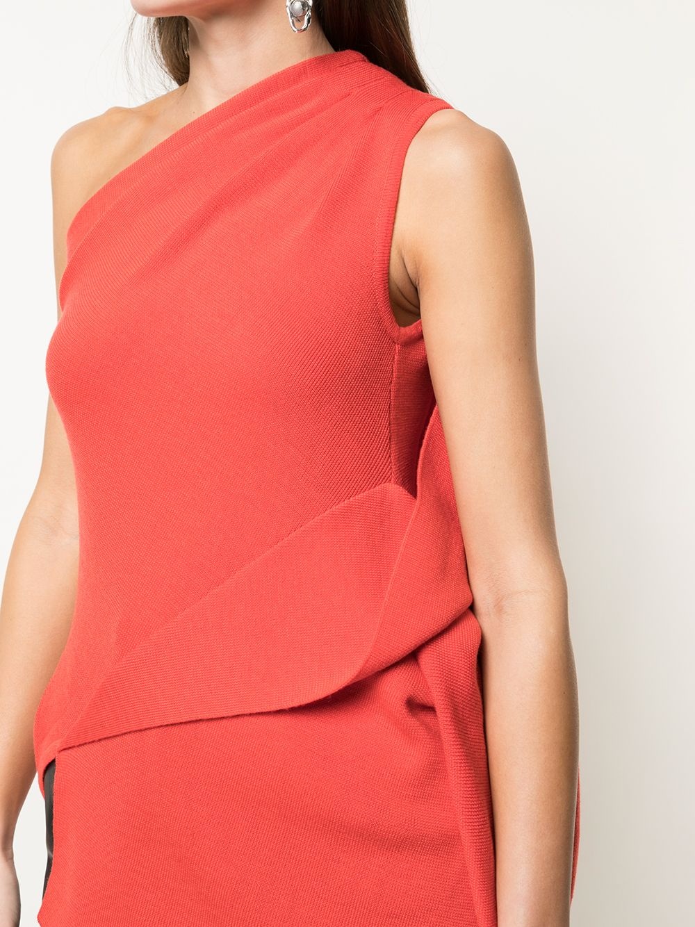 one-shoulder draped top - 5