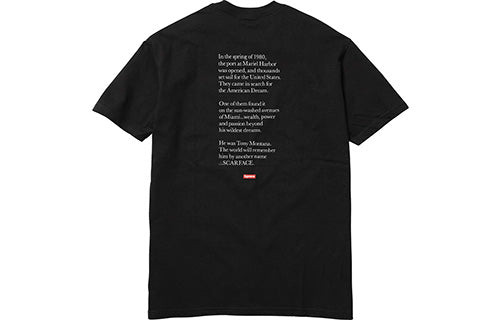 Supreme FW17 Scarface Split Black Tee 'Black White Red' SUP-FW17-0059 - 2