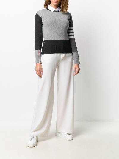 Thom Browne 4-bar colour-block jumper outlook