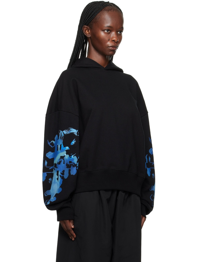 We11done Black Printed Hoodie outlook