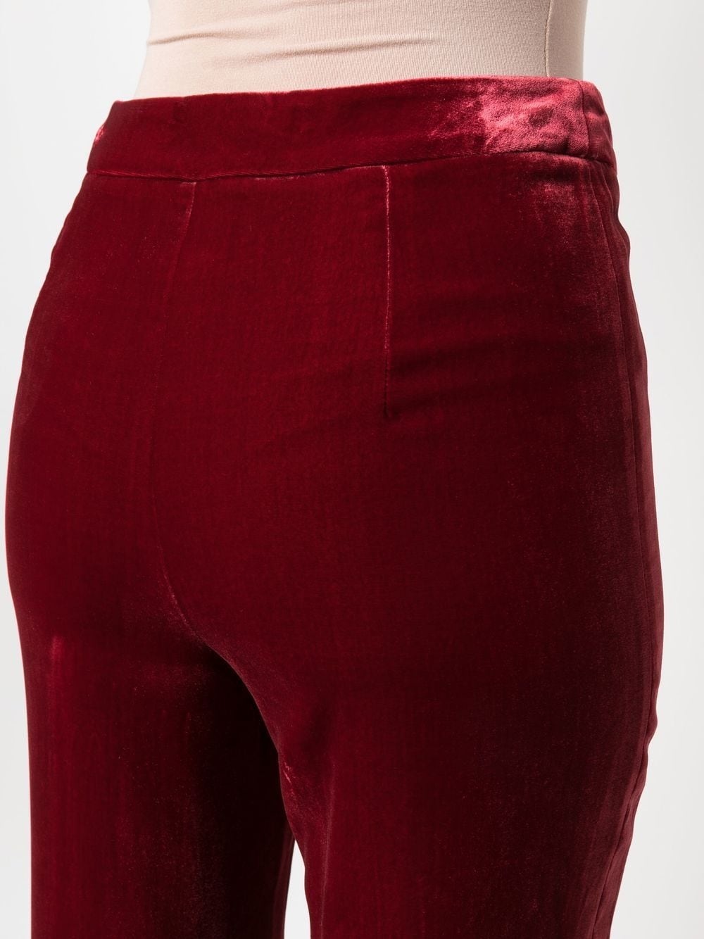 velvet high-waisted trousers - 5