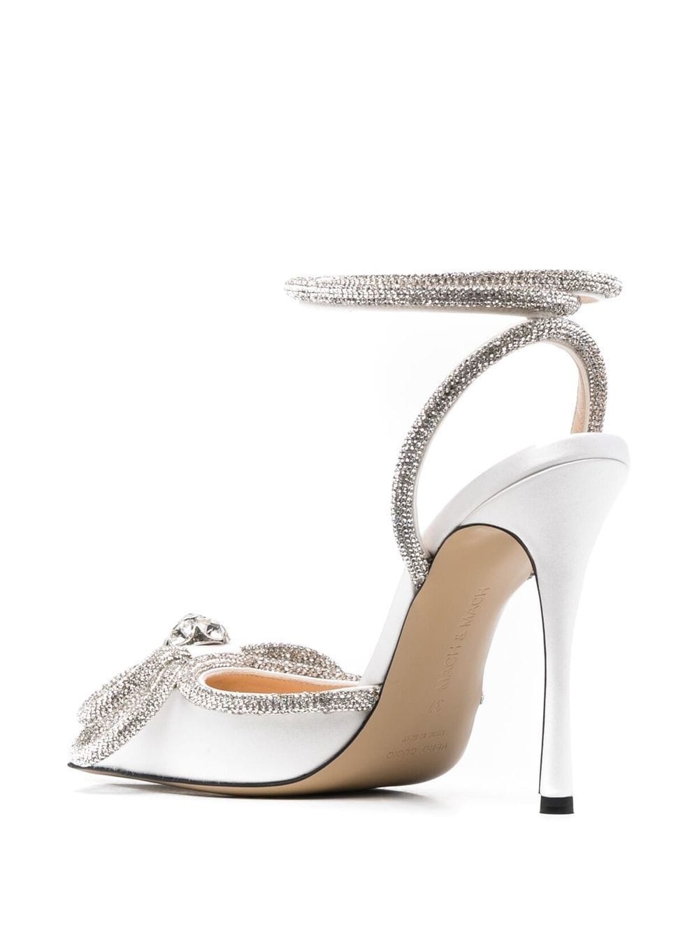 Double Bow 115mm satin pumps - 3