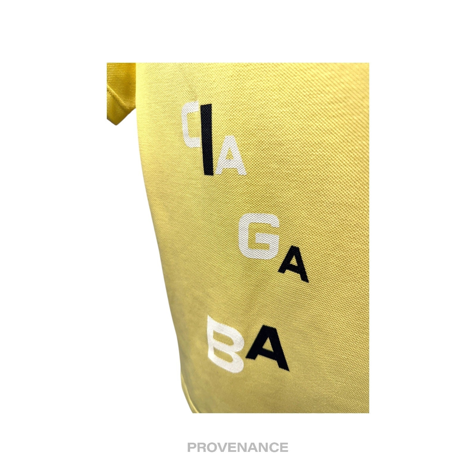 Balenciaga Letter Spellout Polo Shirt - Yellow Pique - 6