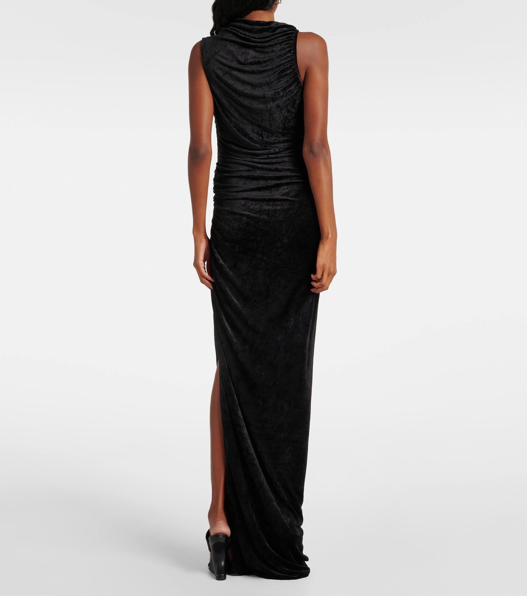 Lilies Svita ruched velvet jersey gown - 3