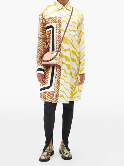 Marni Oversized tiger-print raw-edge shirt outlook