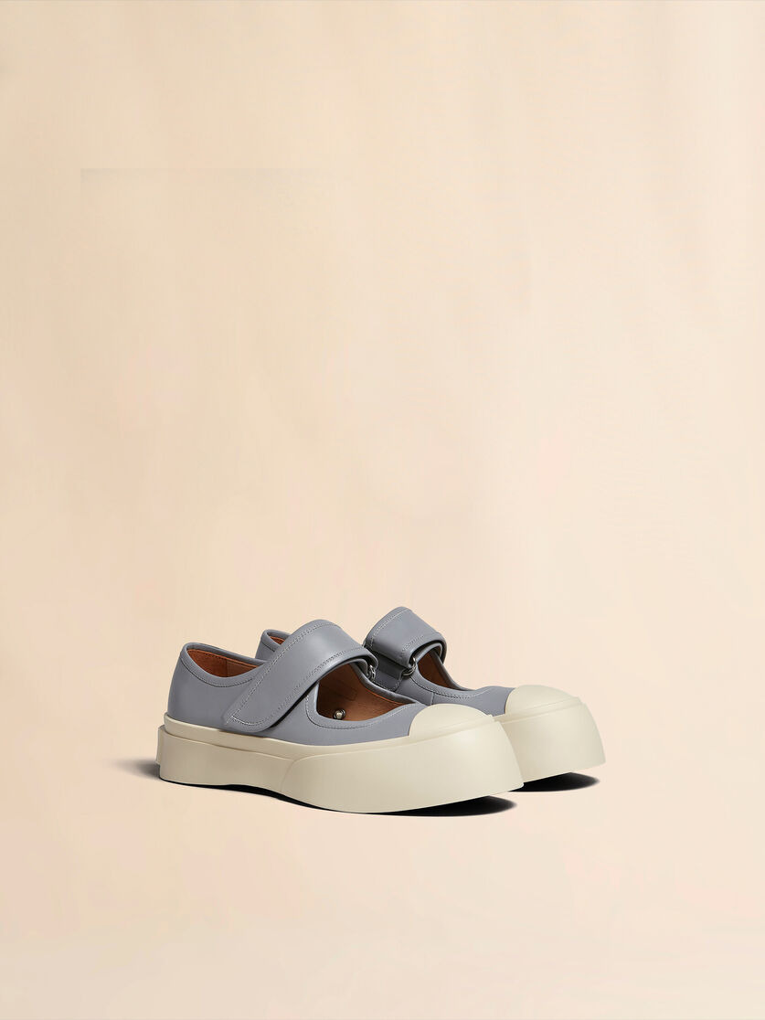 GREY LEATHER MARY JANE SNEAKER - 2