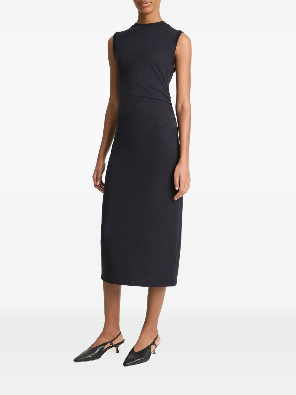 crew-neck sleeveless midi dress - 2