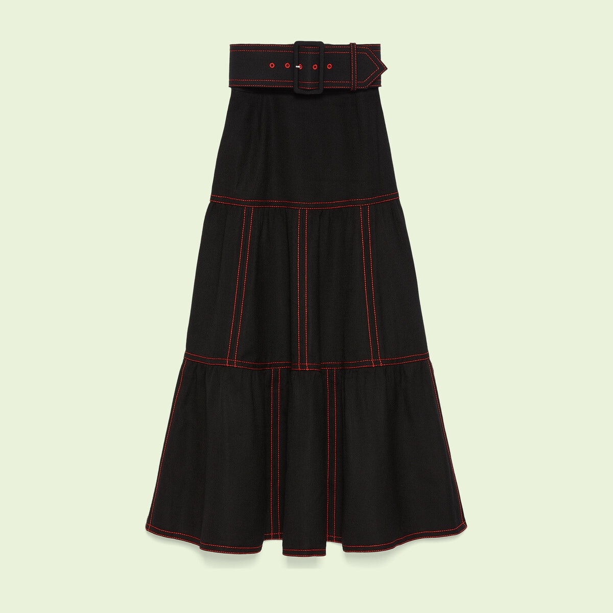 Viscose skirt with top-stitching detail - 1