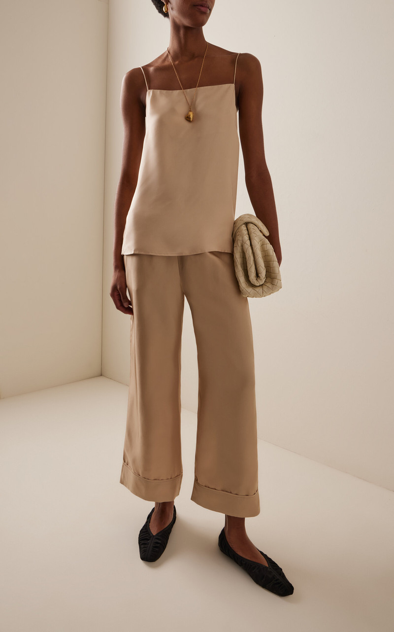 ASCENO The Brescia Silk Trousers neutral outlook