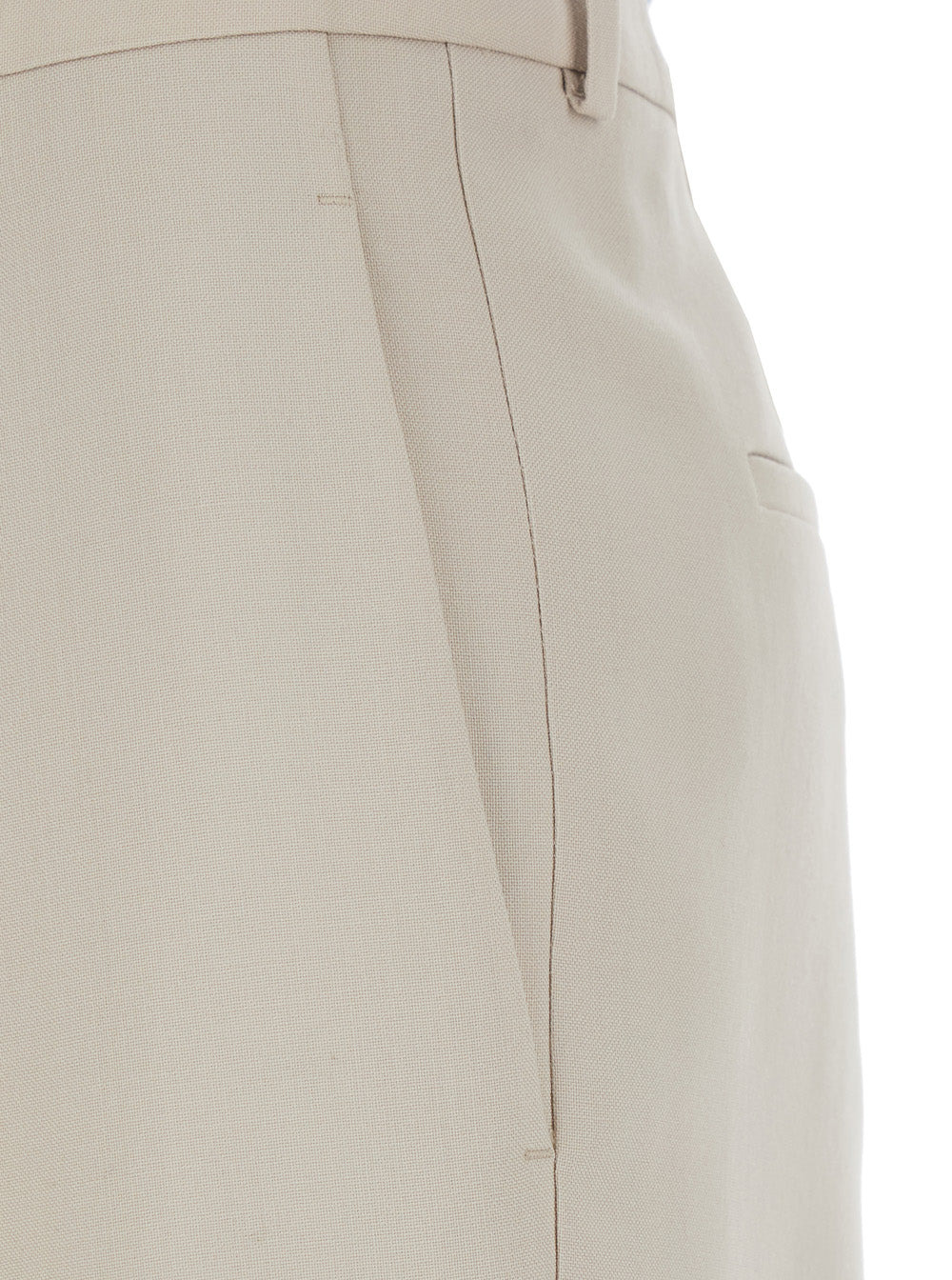 Saint Laurent Men Beige Pants With Belt Loops In Wool Man - 3