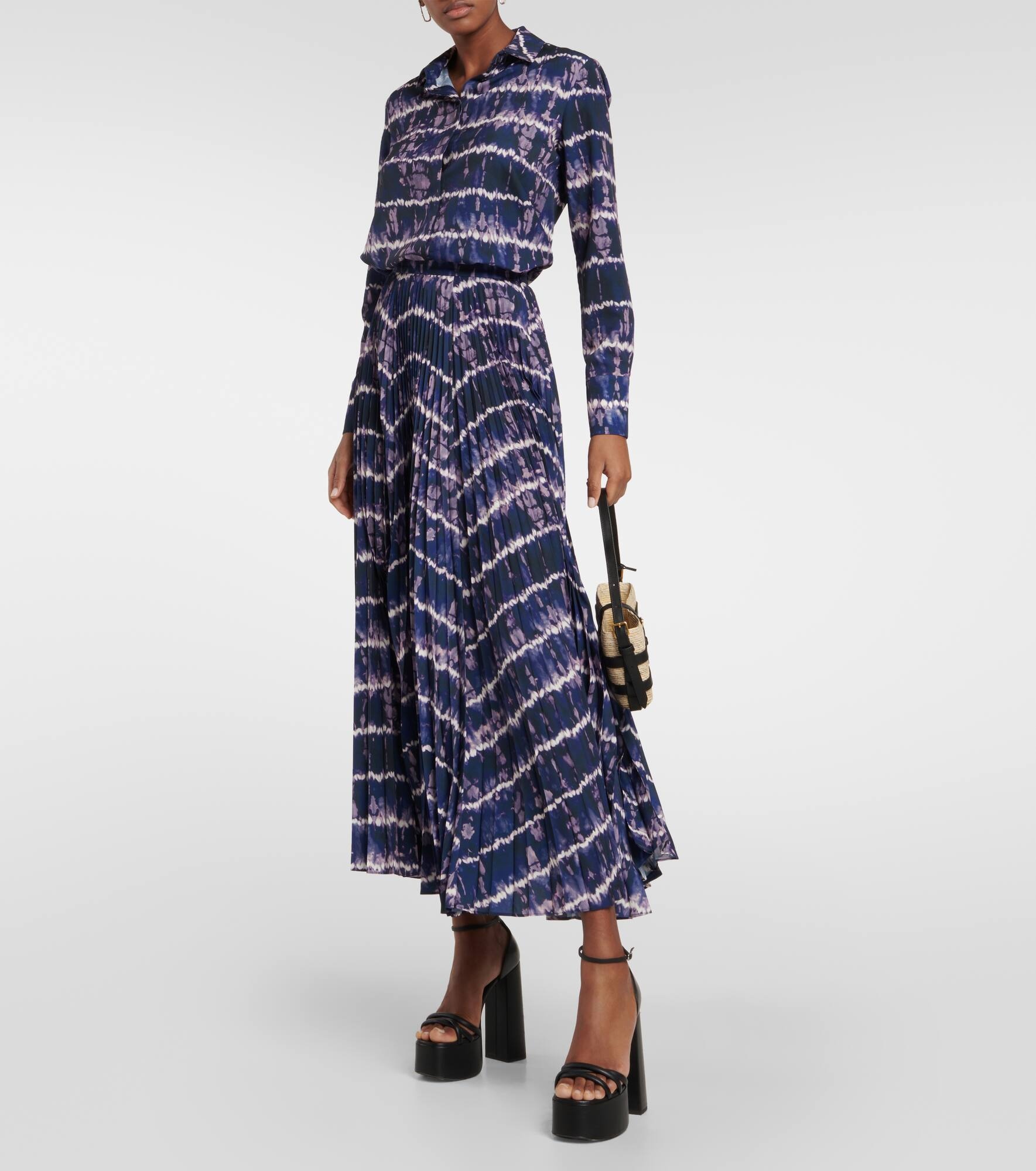Sif printed pleated maxi skirt - 2