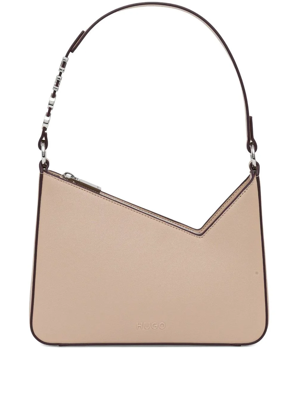 logo-plaque chain-embellished shoulder bag - 1