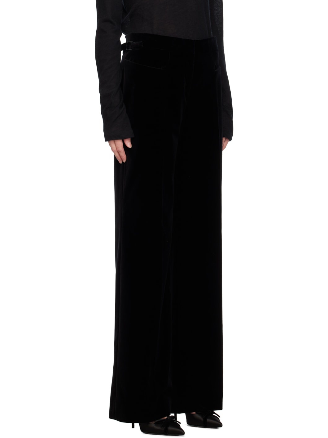 Black Wide-Leg Trousers - 2