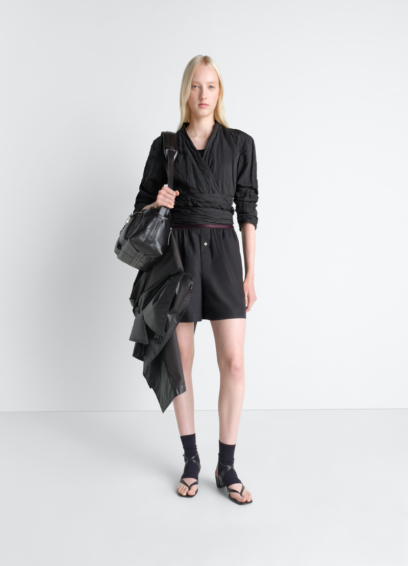 CRINKLED WRAP TOP IN CRINKLED COTTON METAL 3