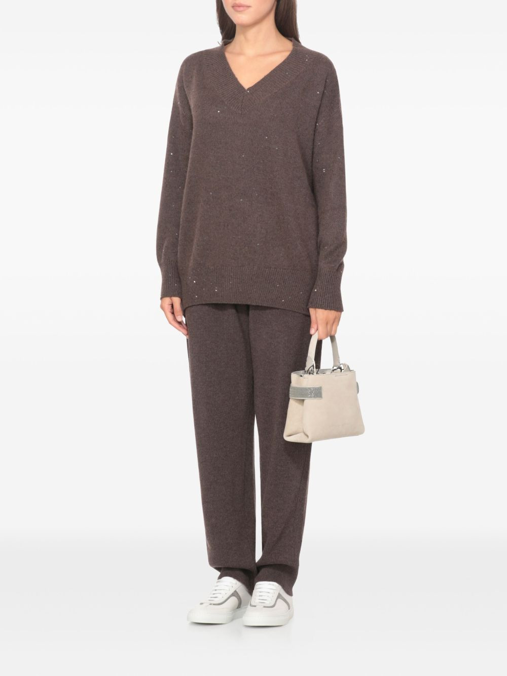 ribbed drawstring track pants - 2