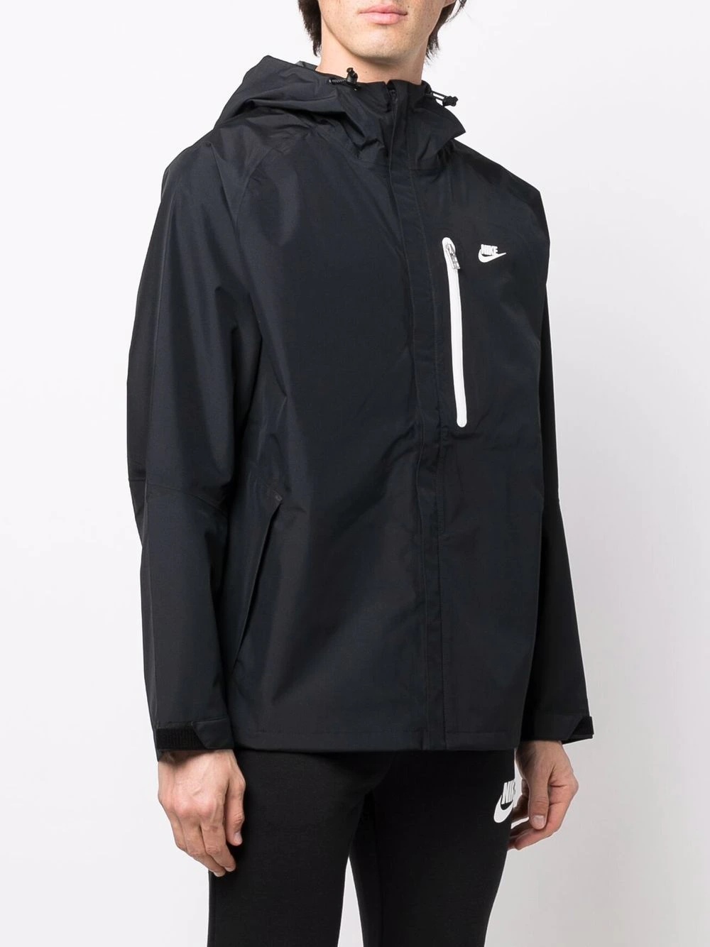 swoosh-logo hooded jacket - 3