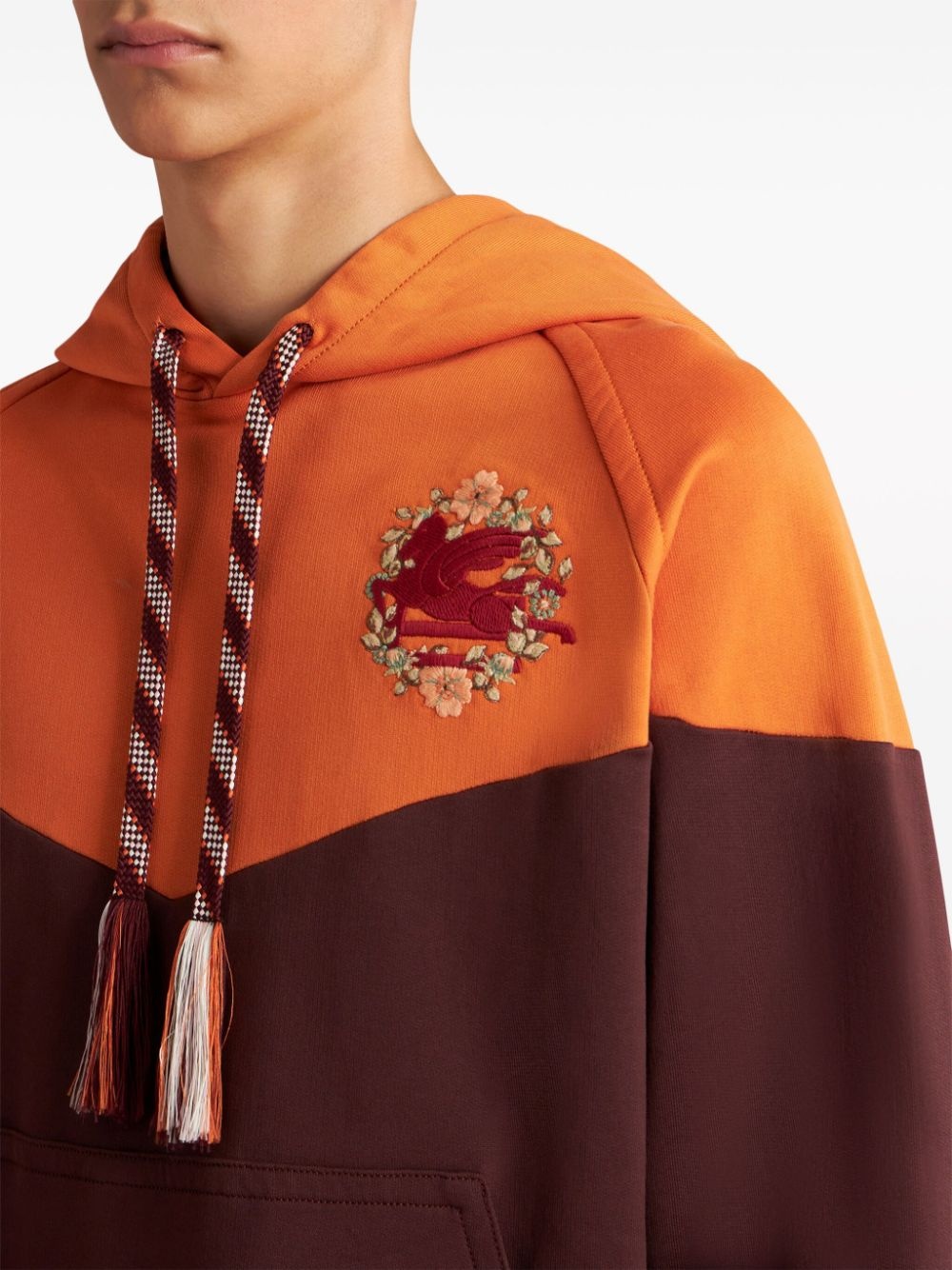 Pegaso-embroidered cotton hoodie - 4