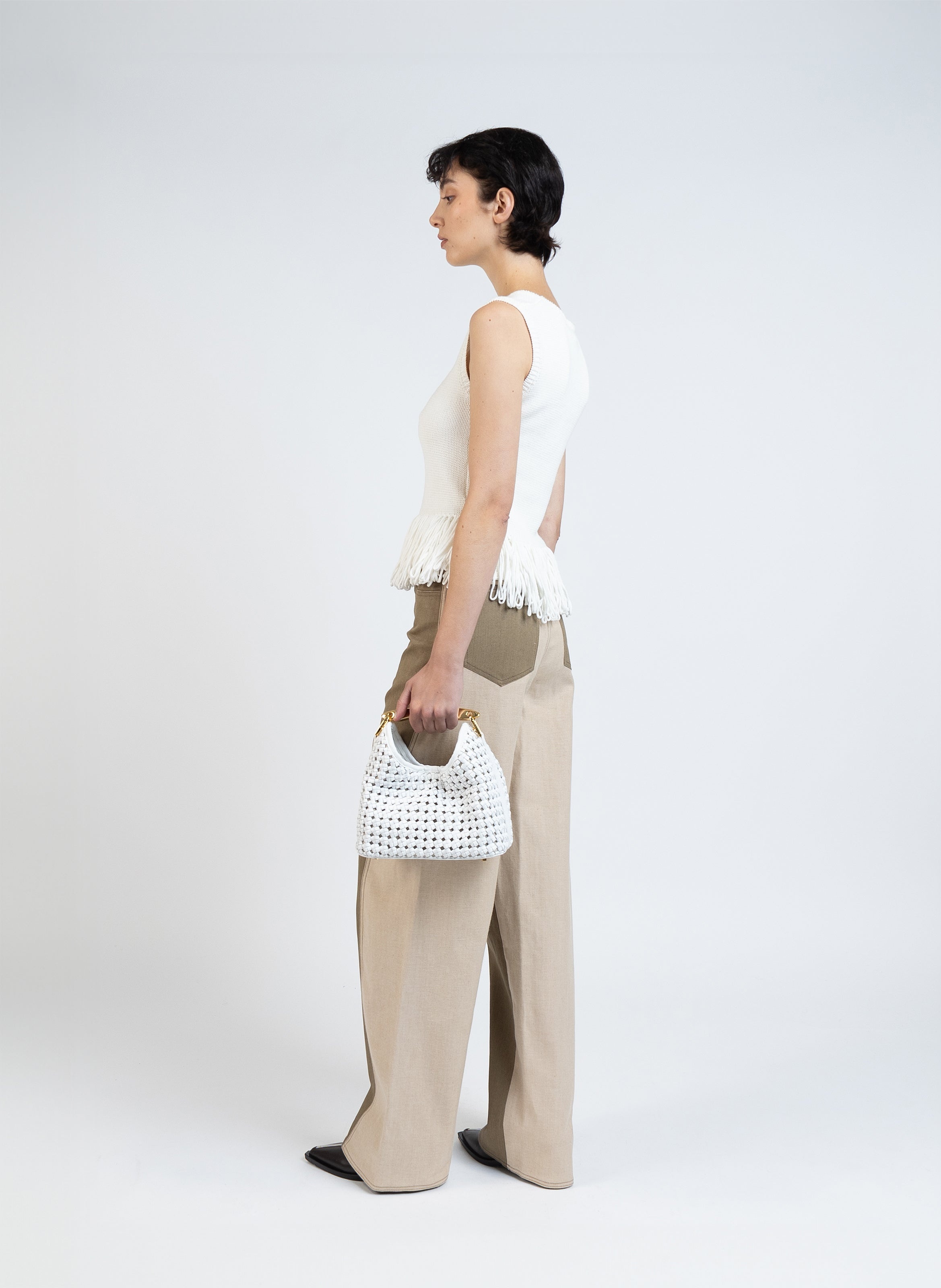 Knit top With Fringe/Off White - 4
