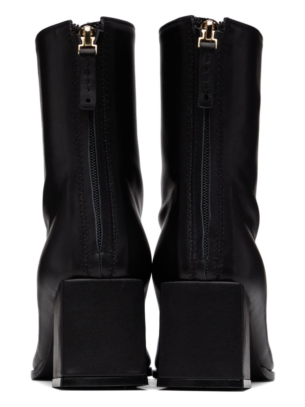 Black Cube Heel Basic Boots - 2