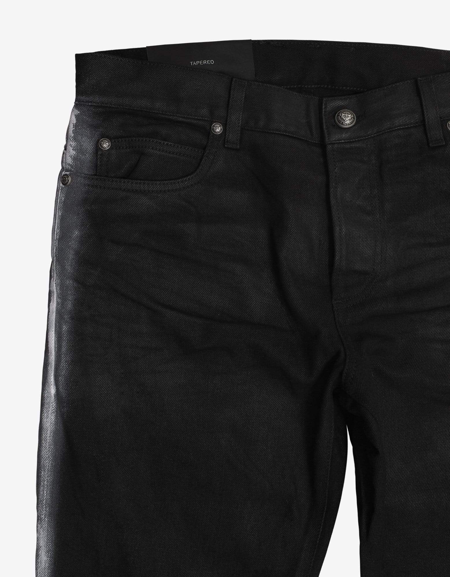 Balmain Black B Logo Spray Paint Stripe Jeans - 4