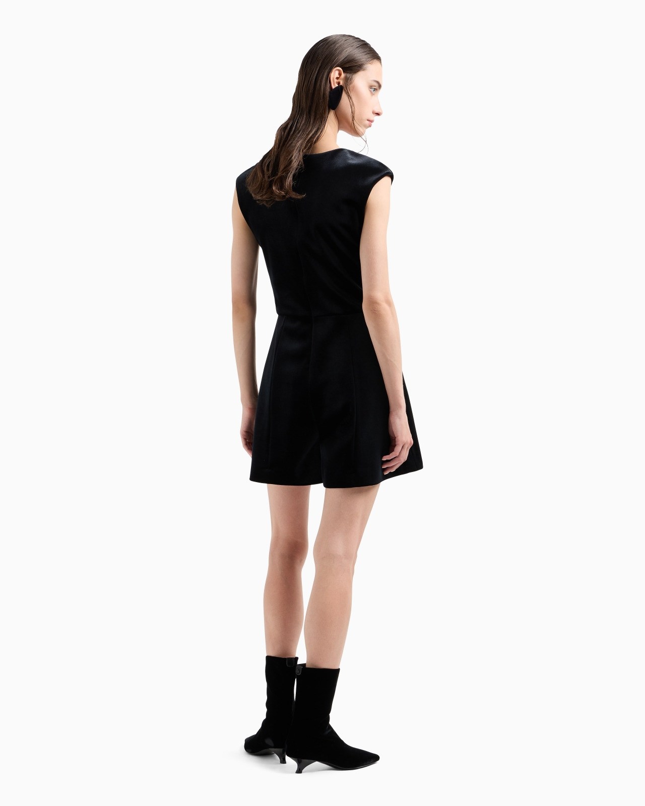 Moon Capsule collection chenille jersey short jumpsuit with organza ruffles - 3