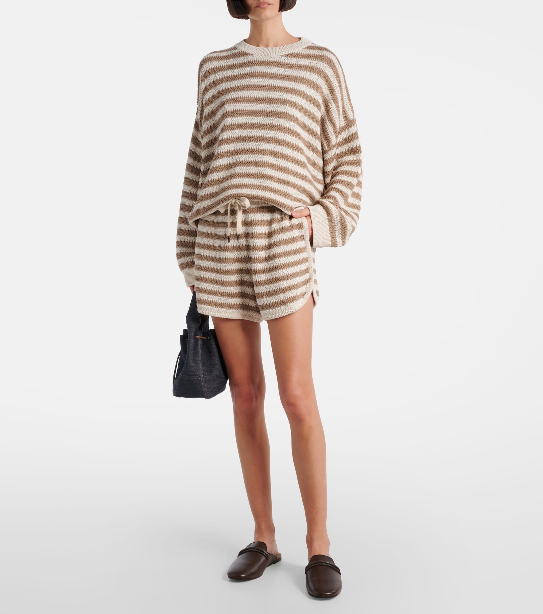 Striped cotton-blend sweater - 2