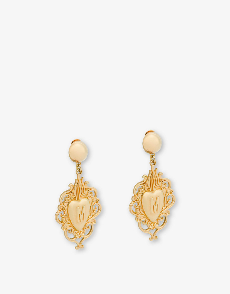 Moschino GOLD HEART CLIP-ON EARRINGS outlook
