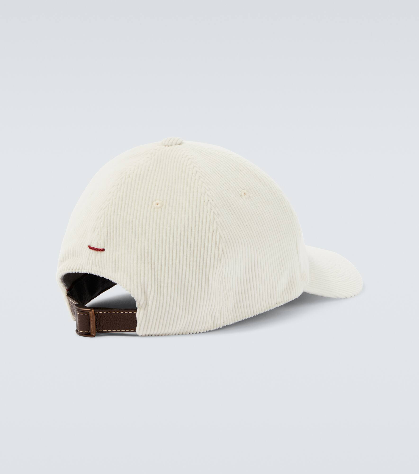 Logo cotton and cashmere corduroy baseball cap - 2