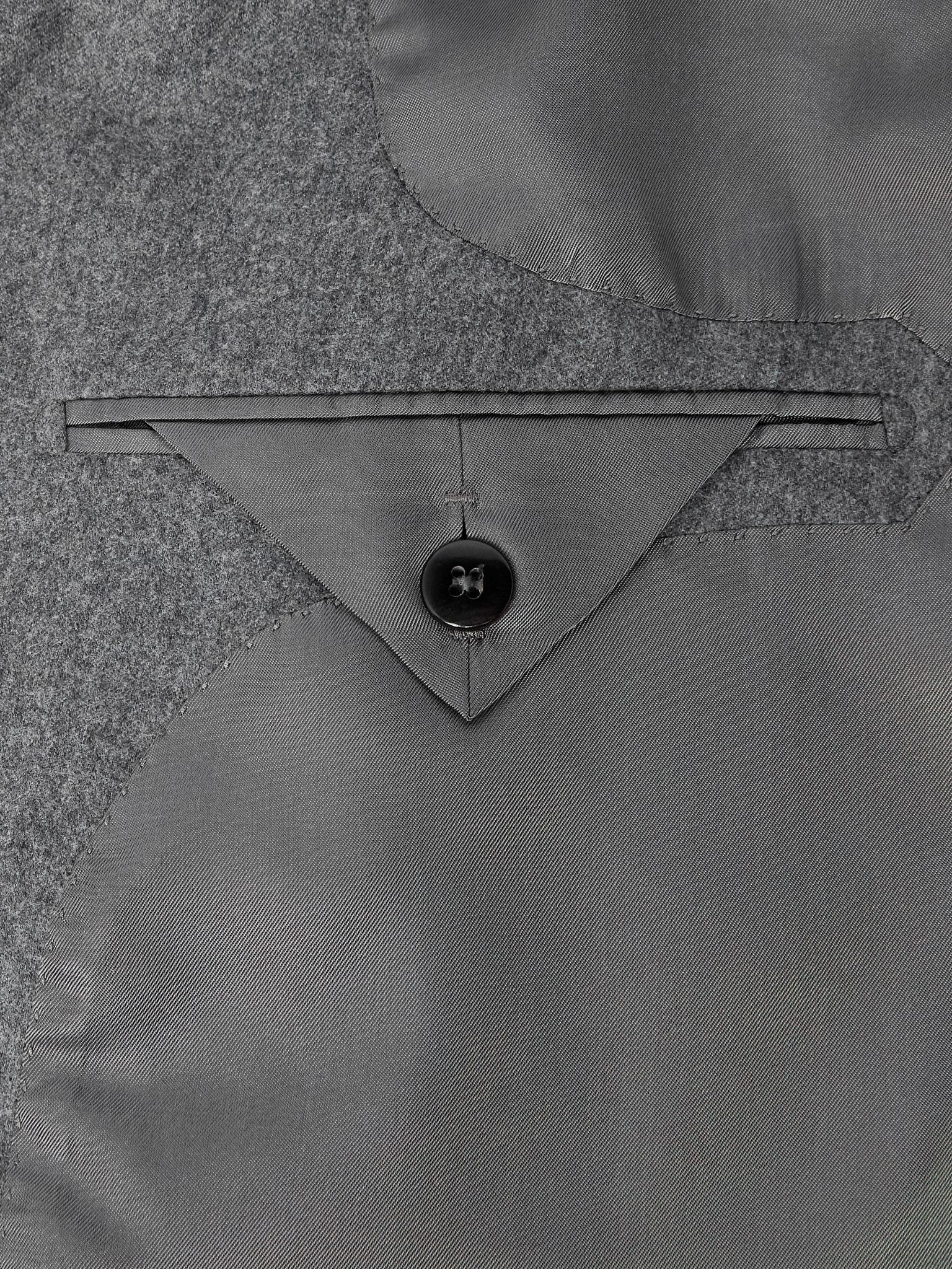 Dyllan Double-Breasted Wool-Flannel Suit Jacket Gray - 5