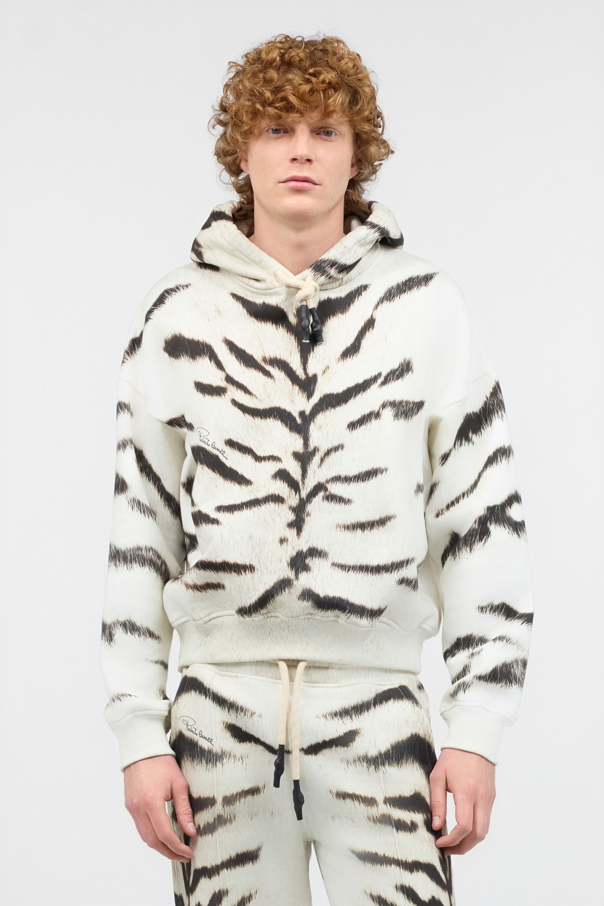 Man Sweatshirt With White Tigresse OGAT X Roberto Cavalli Print - 4