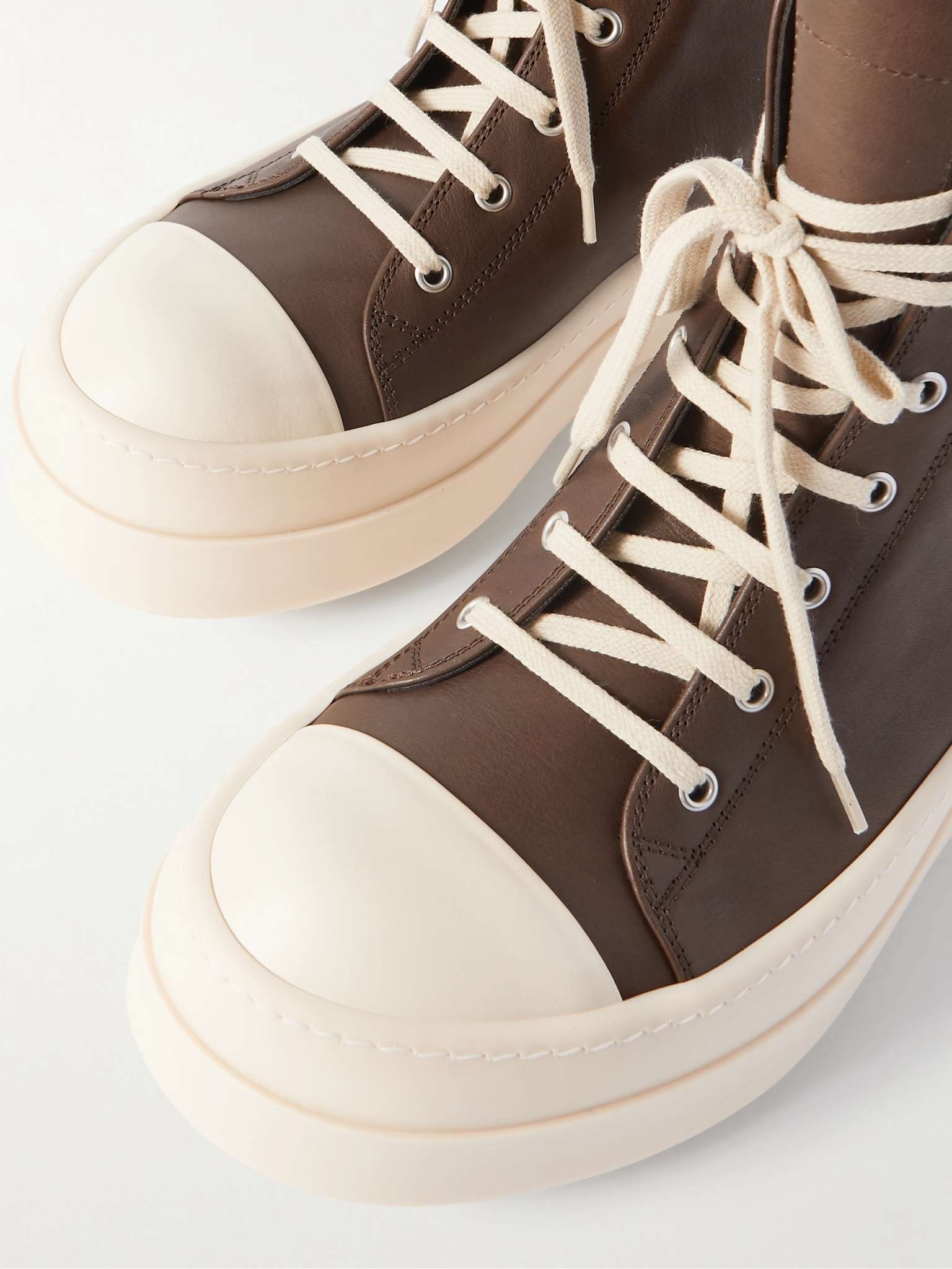 Leather High-Top Sneakers - 6