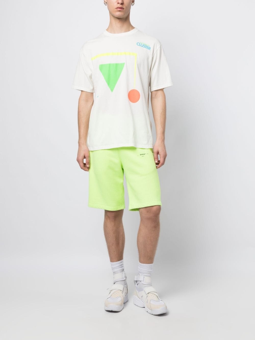 Cluster geometric-print cotton T-shirt - 2