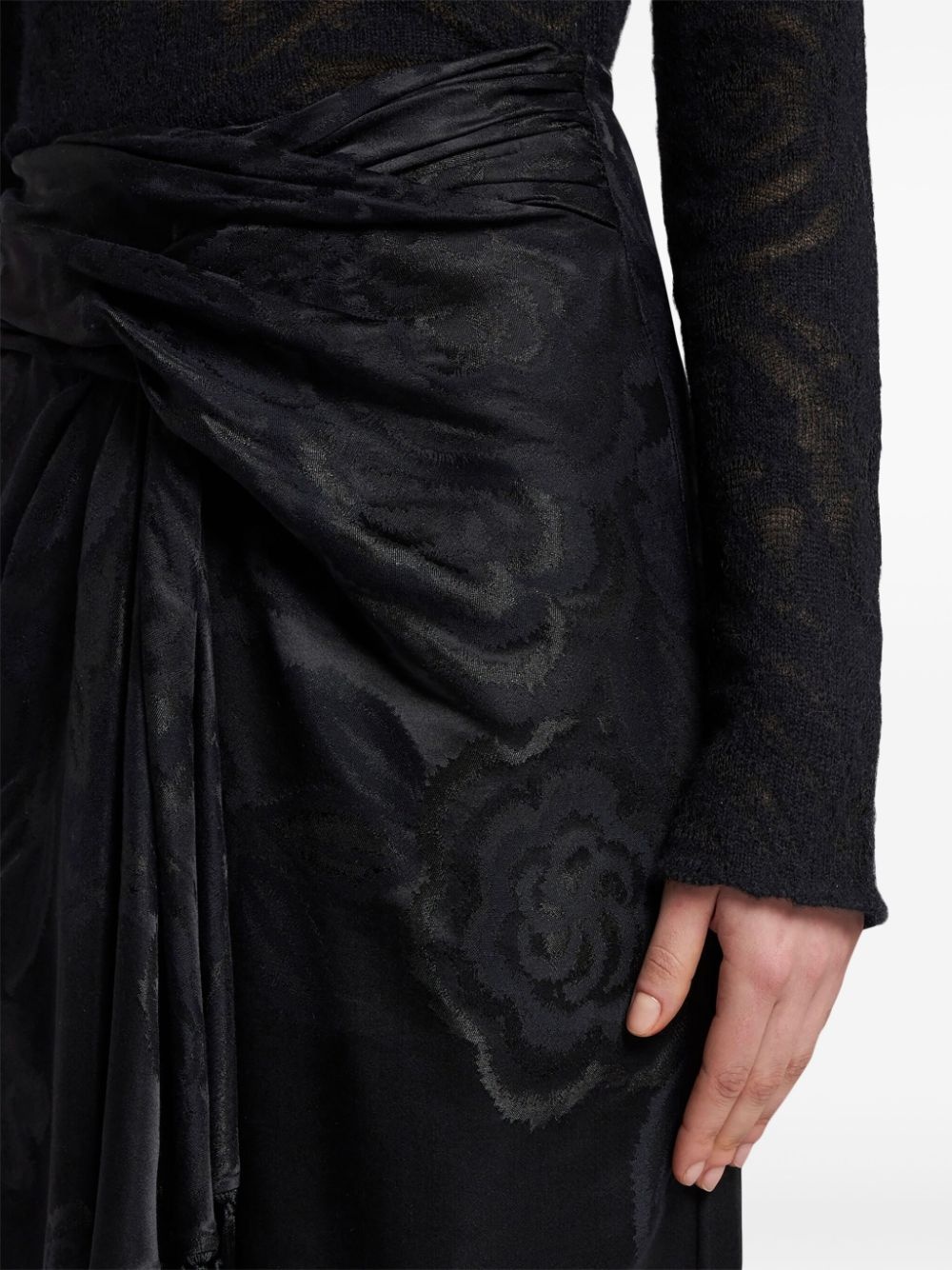 fringed jacquard maxi skirt - 4