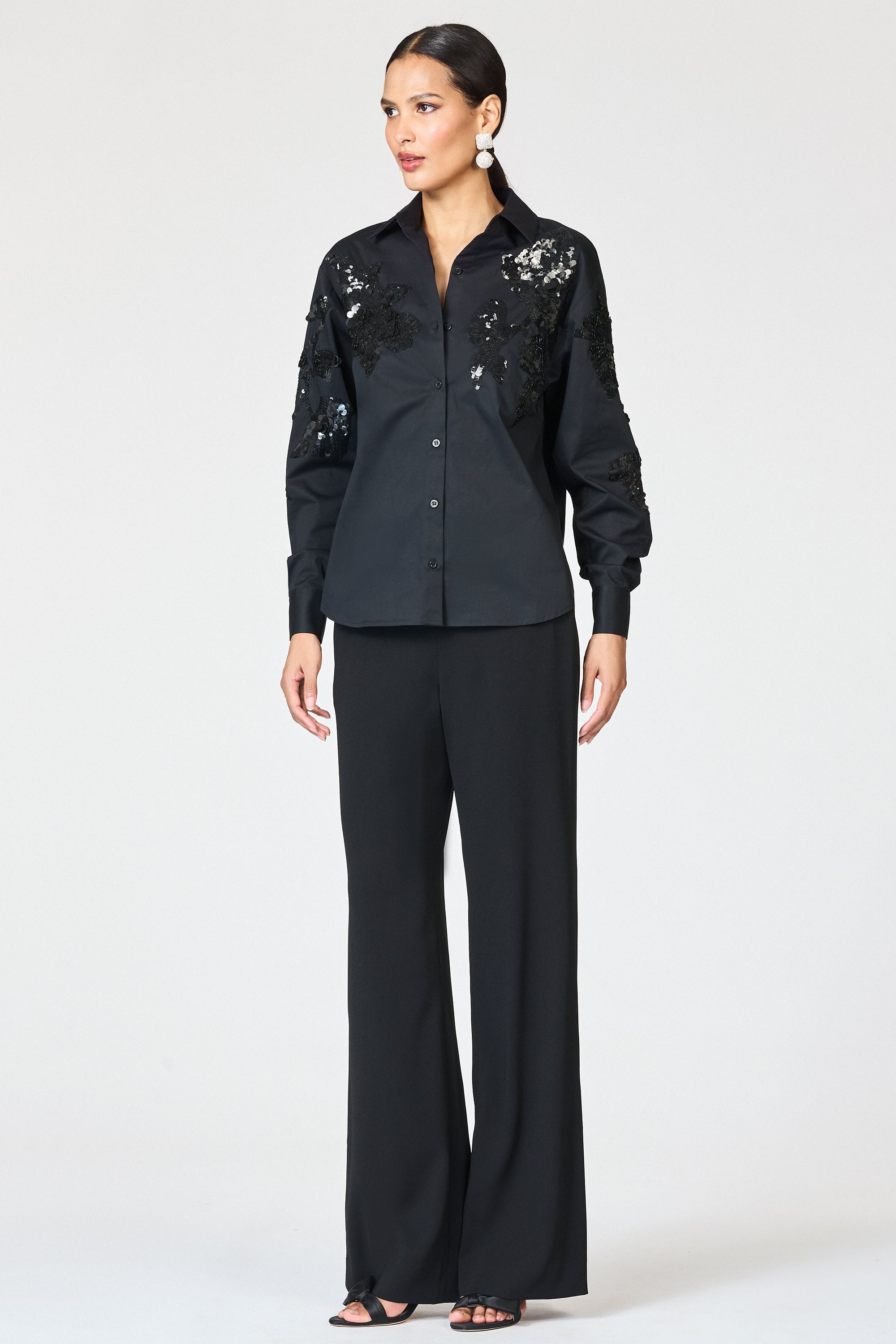 EMBELLISHED PARADISO TOP - BLACK - 5