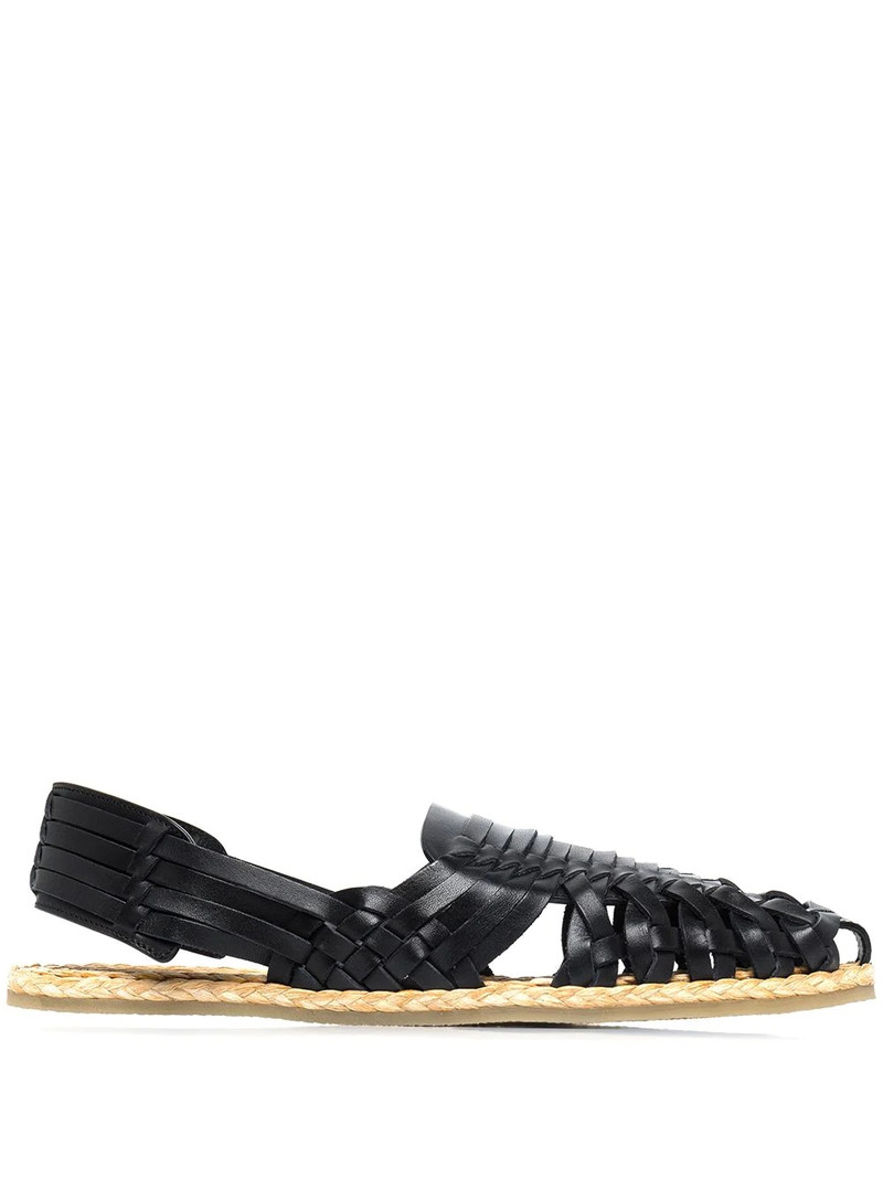 interwoven leather slingback sandals 1