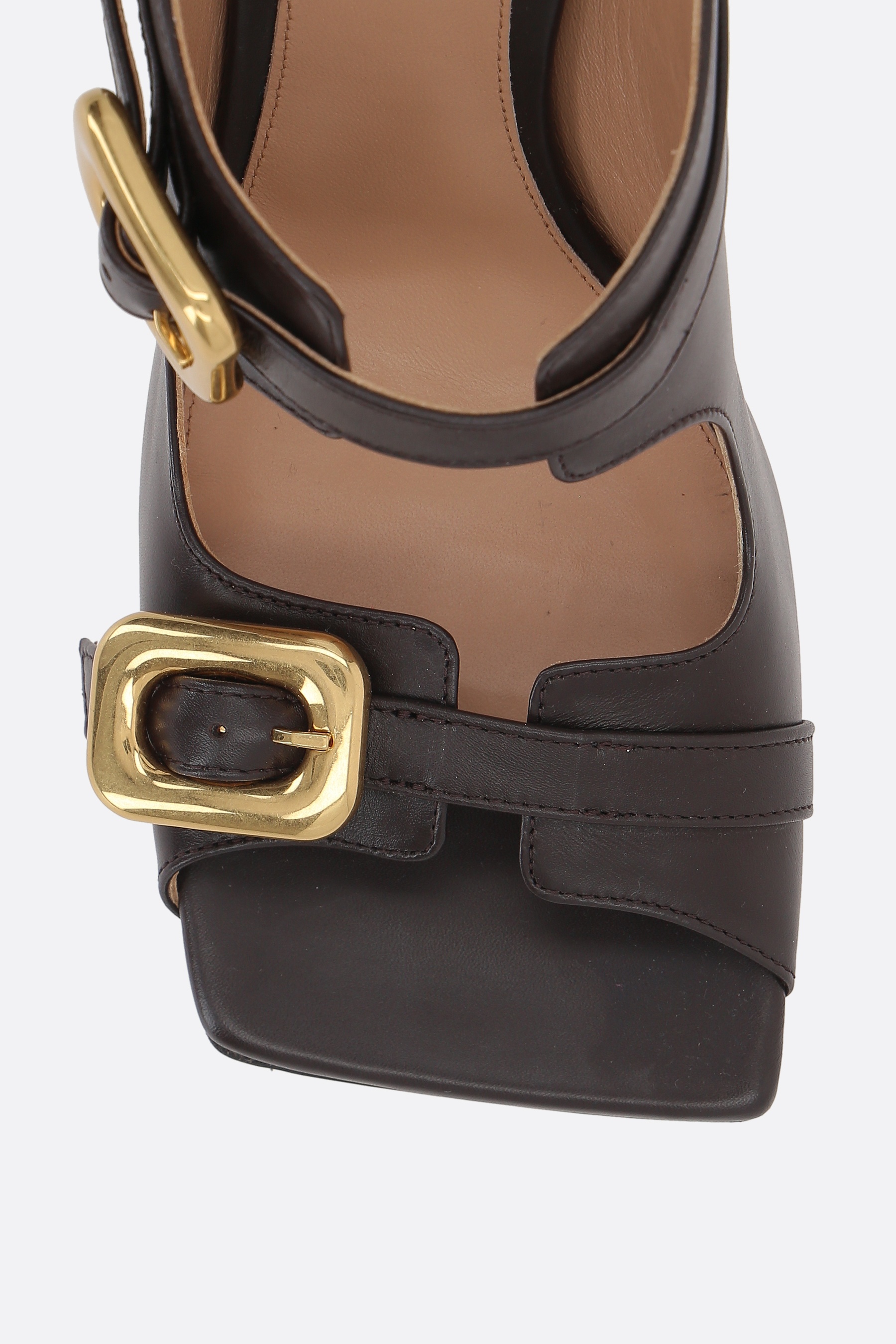 Bottega Veneta STRETCH BUCKLE SMOOTH LEATHER MULE SANDALS
