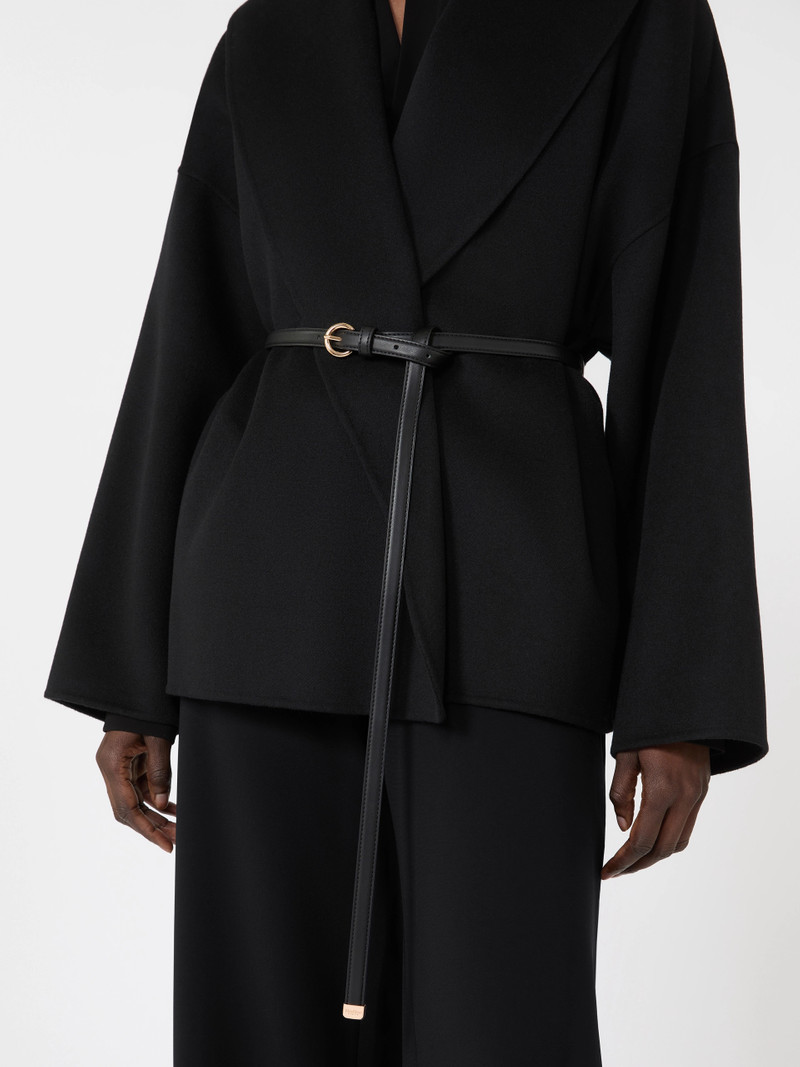 SUGHERO Wool, cashmere and silk robe coat - BLACK 5