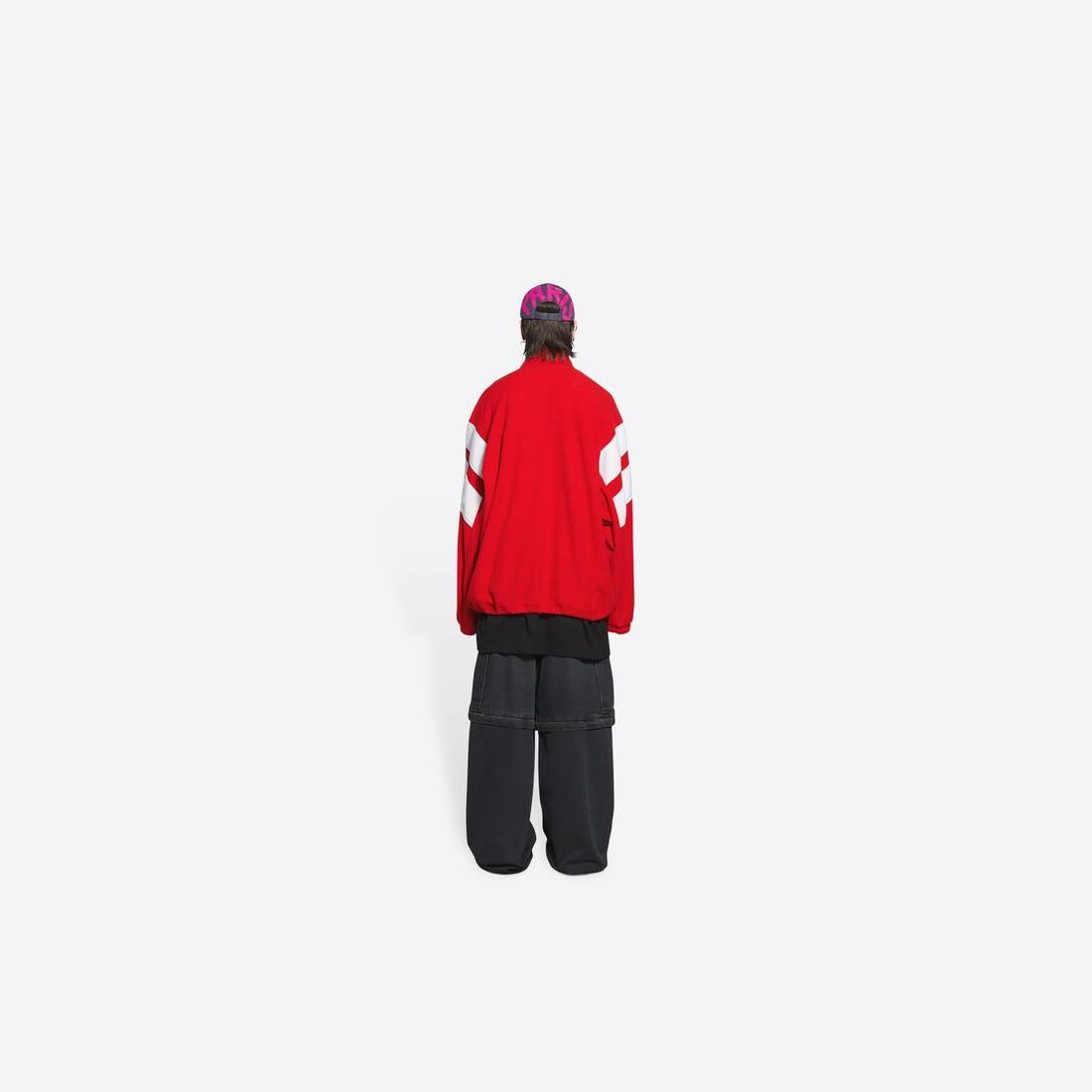 Men's Sporty B Cosy Tracksuit Jacket in Red - 5