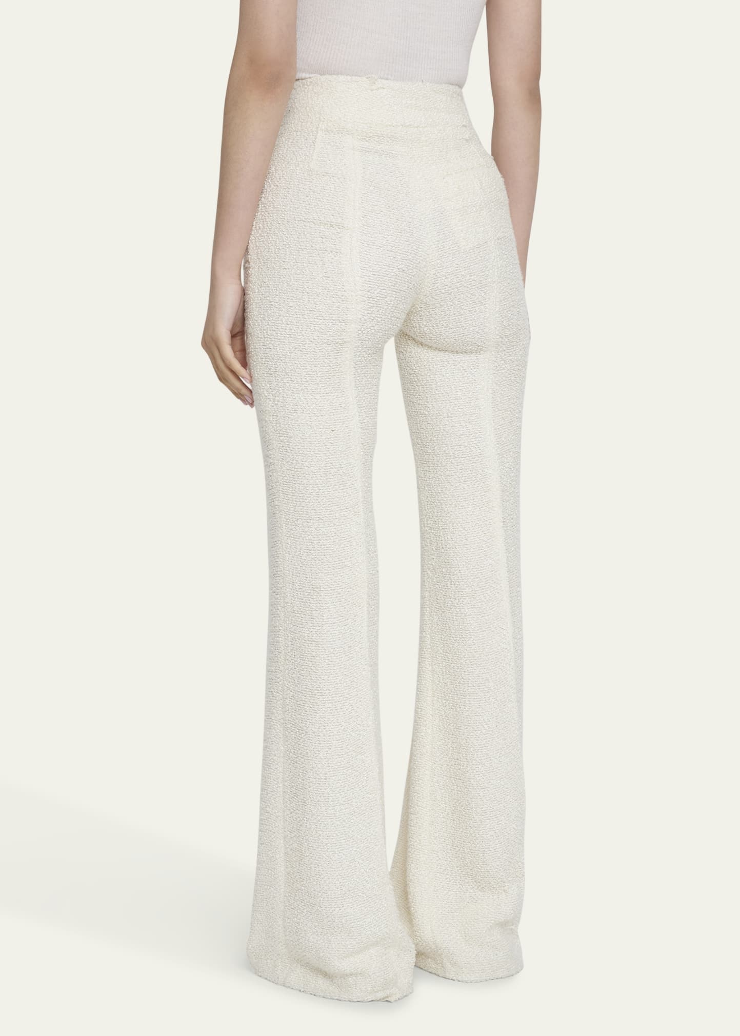 Rhein Flared Textured Silk Pants - 3