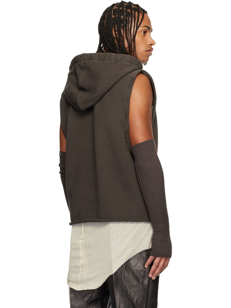 Rick Owens Gray Concordians Tunic Hoodie outlook