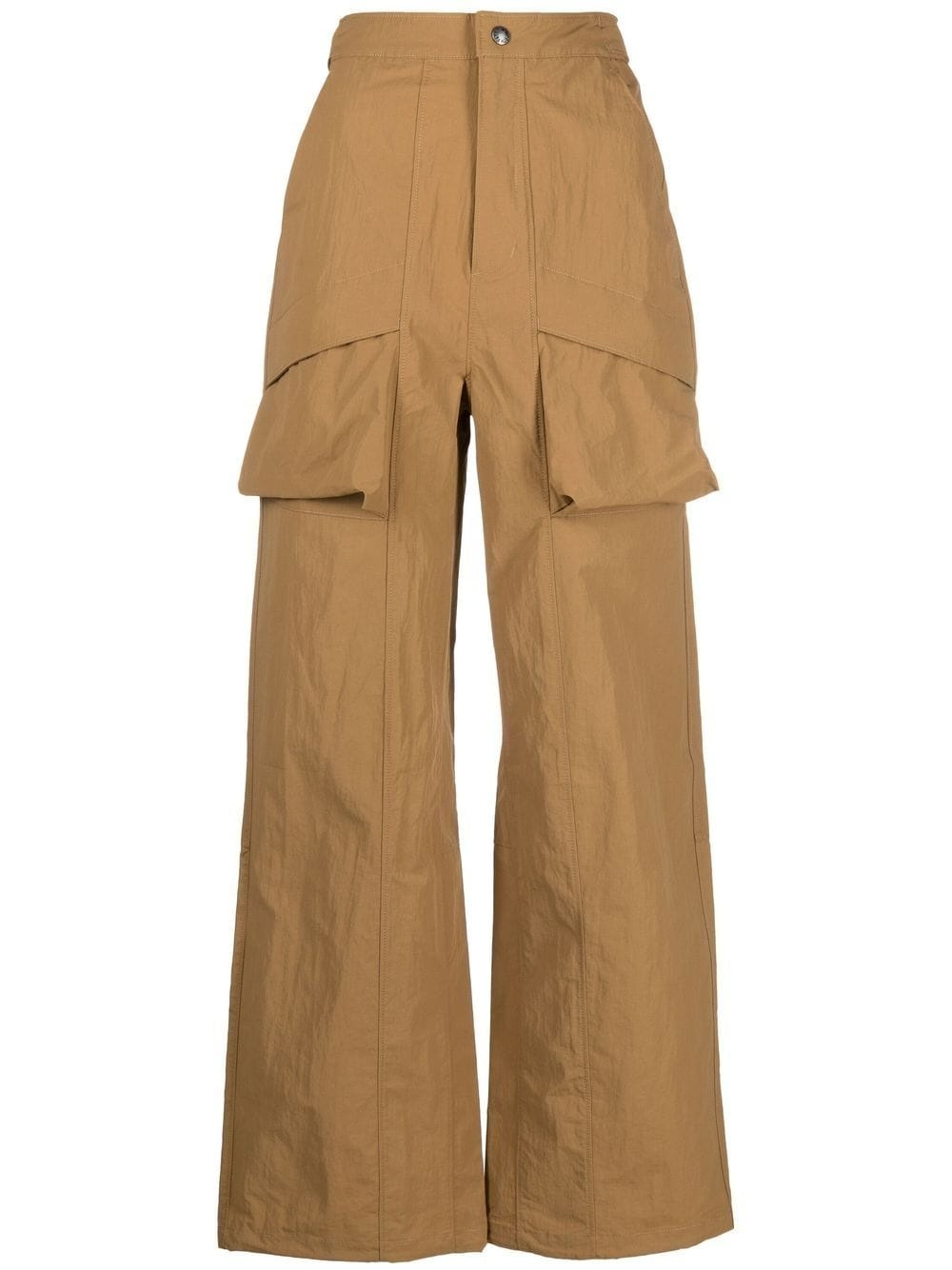 pouch-pocket wide-leg trousers - 1