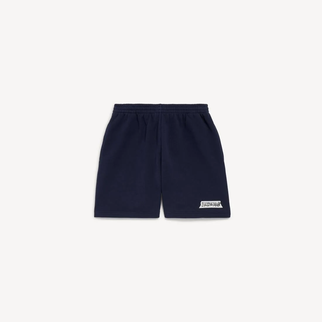 Men's Masking Tape Regular Fit Shorts in Navy - 1